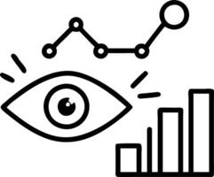 Close up of eyes looking at holographic charts in home office vector