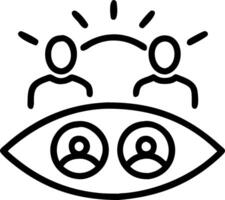 Close up of family members eyes with holographic data reflections vector