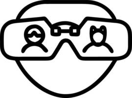 Close up of family members VR headset reflecting pets image vector