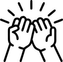 Close up of familys intertwined fingers with holographic glow vector