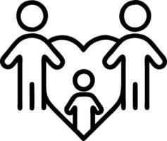 Close up of family touching holographic heart symbol together vector