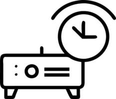 Close up of futuristic clock projecting time onto wall vector