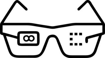 Close up of futuristic glasses with AI driven HUD interface vector