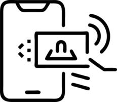 Close up of holographic AI user interface on a smart device vector