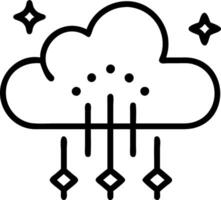 Close up of holographic cloud data flow vector