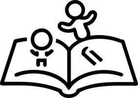 Close up of mother and baby using a holographic storybook with interactive elements vector