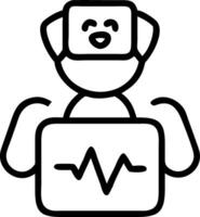 Close up of patients biometric data displayed on therapy robot vector