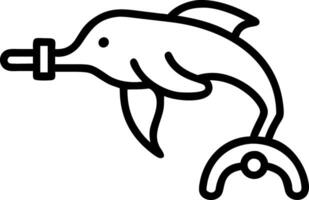 Close up of patient interacting with therapy robot dolphin vector