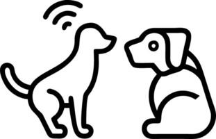 Close up of pet interacting with familys robotic assistant vector
