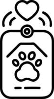 Close up of pets tag displaying digital family message vector