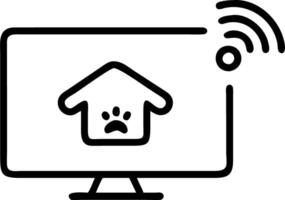 Close up of smart home device displaying holographic interface in cozy living room vector