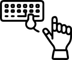 Close up of robotic hand coding vector