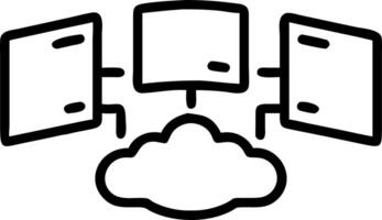 Cloud computing in futuristic workspace vector