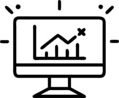 Desktop monitor with holographic business charts and graphs vector