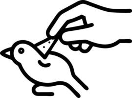 Detailed image of a person clipping a birds nails vector