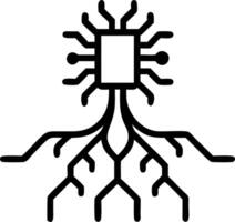 Digital art Tree roots forming circuit board vector