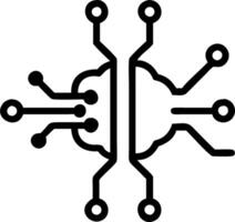 Digital Circuit with Floating Neural Paths Isolated on White vector