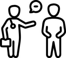 Doctors interacting with a patient in a clinic vector