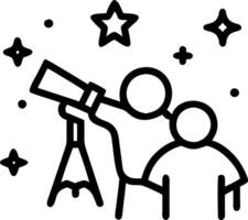 Dreamy digital art of a family stargazing with telescopes under a night sky filled with bokeh stars vector