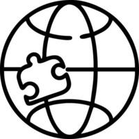 Economy puzzle globe with missing pieces vector
