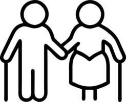 Elderly couple holding hands with soft abstract background and copy space vector