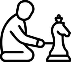 Elderly man playing chess with soft abstract background and copy space vector