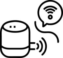 Elderly person using a smart home assistant with a macro close up and copy space vector