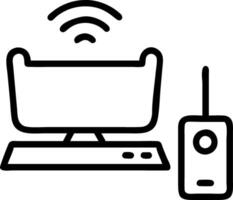 Elegant Home Office with Automated Gadgets vector
