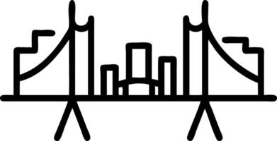 Empty bridge with city skyline and copy space under clear sky vector