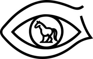 Extreme close up of a horses eye reflecting its owner vector
