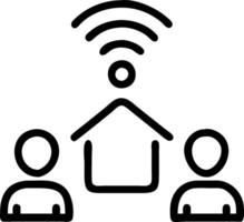 Family engaging in smart home activities with soft abstract lights vector