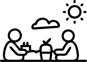 Family enjoying a picnic in the park candid shot with copy space vector