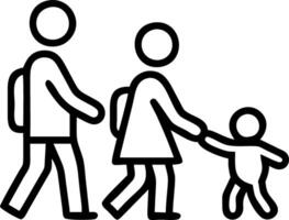 Family enjoying a walk in the park bokeh green background with copy space vector