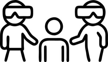 Family exploring virtual reality together vector