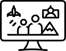Family exploring virtual travel destinations with bokeh landmarks vector
