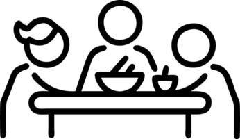 Family gathered around a breakfast table bokeh light background with copy space vector