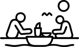 Family having a picnic by the lake candid shot with copy space vector