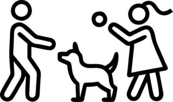 Family playing in the yard with a pet dog candid shot with copy space vector