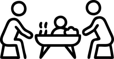 Family reunion picnic in a park with copy space vector