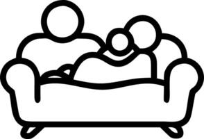 Family relaxing on the couch with a soft abstract background and copy space vector