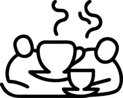 Family relaxing with tea or coffee soft pastel abstract background and copy space vector