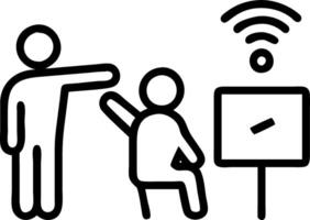Family using a smart home assistant together vector