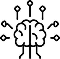 Floating AI Brain with Growth Arrows Isolated on White vector