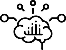 Floating AI Brain with Growth Data Visuals vector