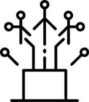 Floating AI Neural Network with Growth Arrows on a Podium vector