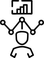 Floating AI holographic assistant with glowing growth icons vector