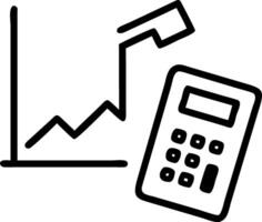 Floating calculator and graph paper vector
