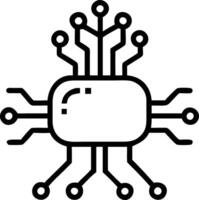 Floating Circuit Board with Glowing Growth Patterns vector