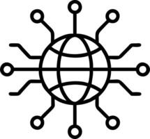 Floating Data Globe with Neural Connections Isolated vector