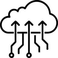 Floating Data Cloud with Growth Arrows Isolated vector